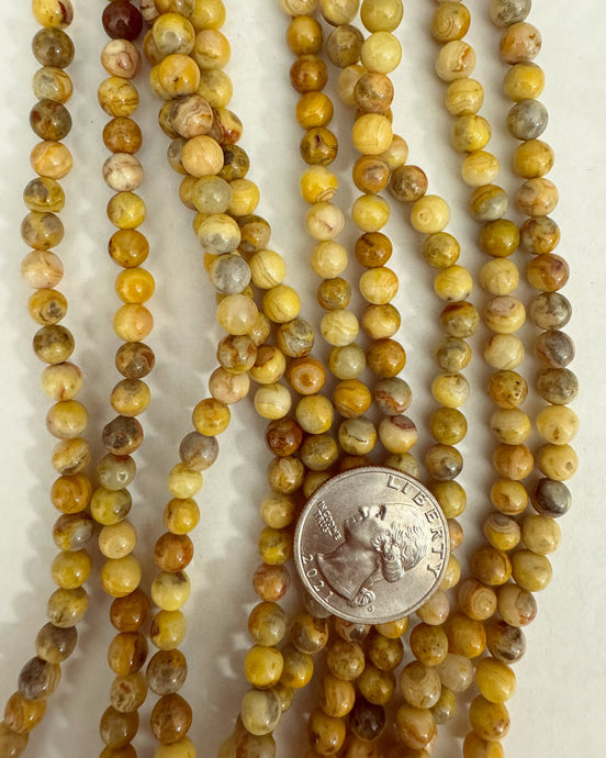 Mexican Crazy Lace Agate, 6mm round, 15
