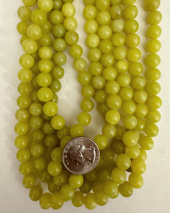 Olive Jade, 10mm round, 15