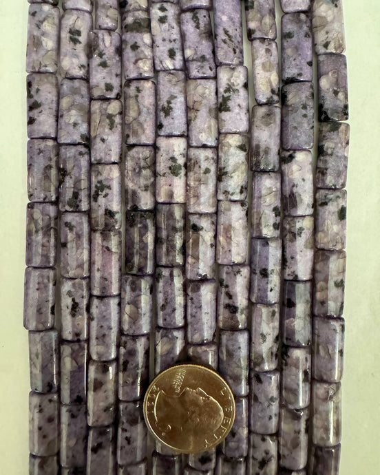 Purple Kiwi Quartz, 17x18x4mm puff flat rectangle, 15