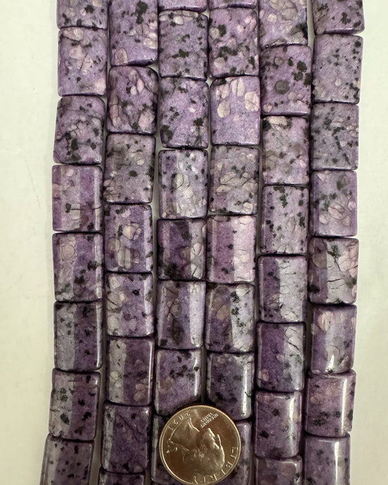 Purple Kiwi Quartz, 21x15x4mm puff flat rectangle, 15