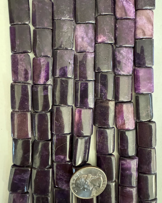 Purple Matrix Jasper, 17x14x5mm flat rectangle, 15