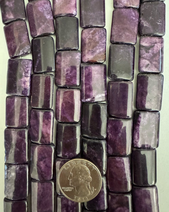 Purple Matrix Jasper, 21x14x5mm flat rectangle, 15