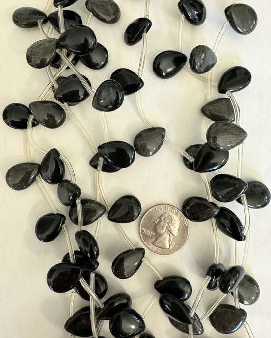 Rainbow Obsidian, 18x12x6mm puff teardrop pendant, 15