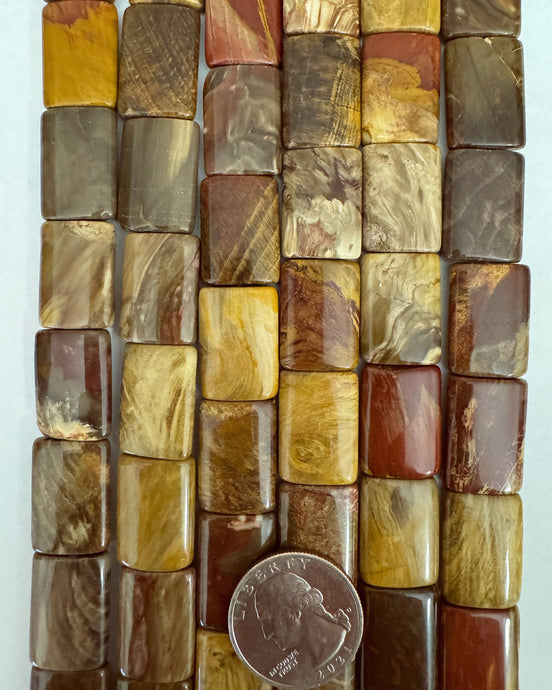 Wooden Jasper, 21x15x5mm flat rectangle, 15