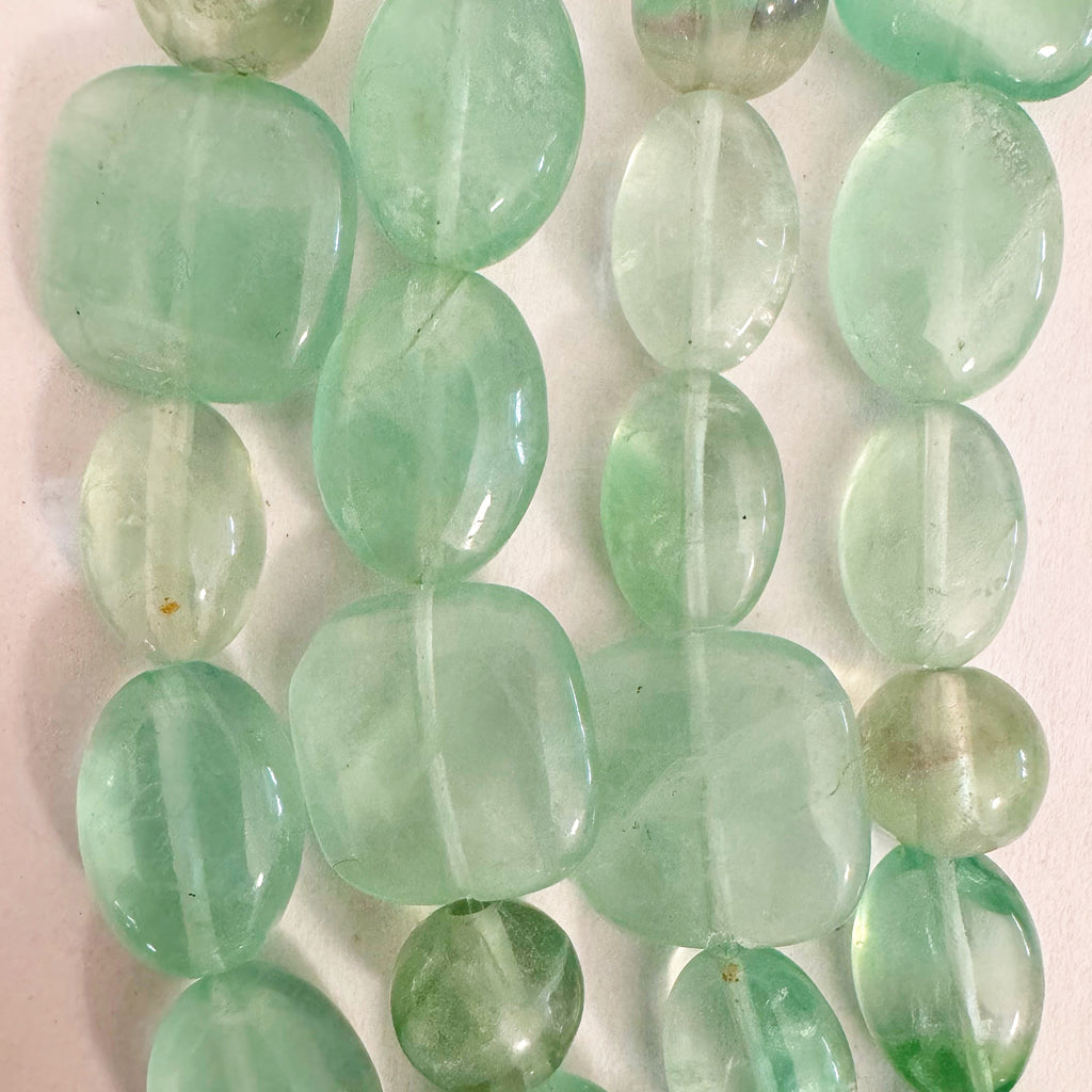 green fluorite, 8-14mm shape mix, 15