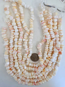 conch shell,  9-12mm nugget, 15" strand, sold per strand