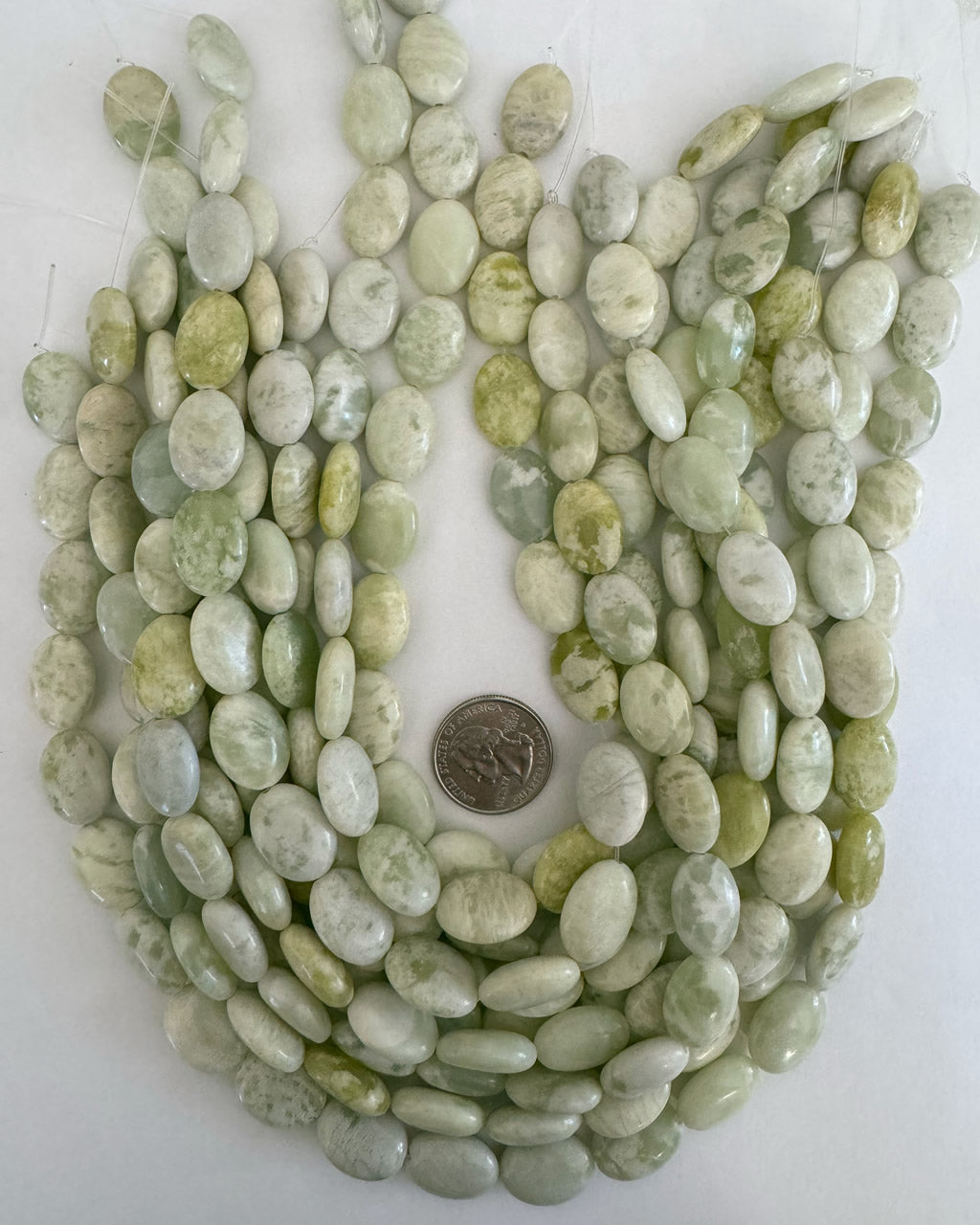 peace jade, 19x14x7mm puff oval, 15