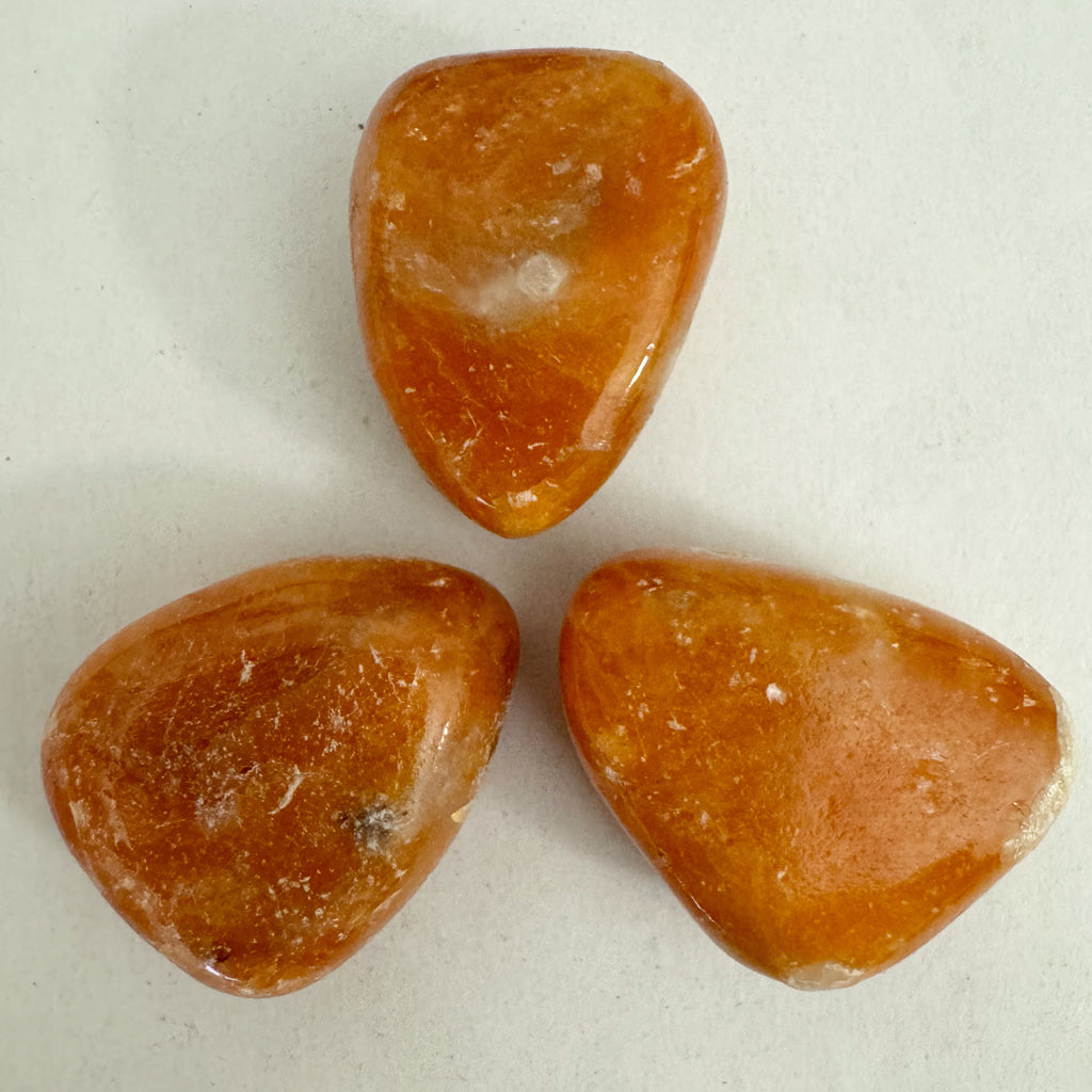 orange calcite, 24x17x11mm puff nugget pendant, sold per single bead