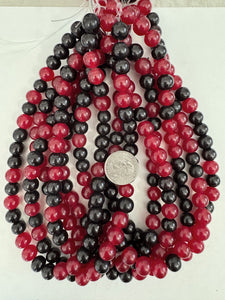 resin, black cranberry red, 11x9mm rondelle, 15" strand, sold per strand