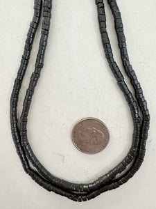 black bone, 4x3mm heishi rondelle, 15" strand, item sold per strand