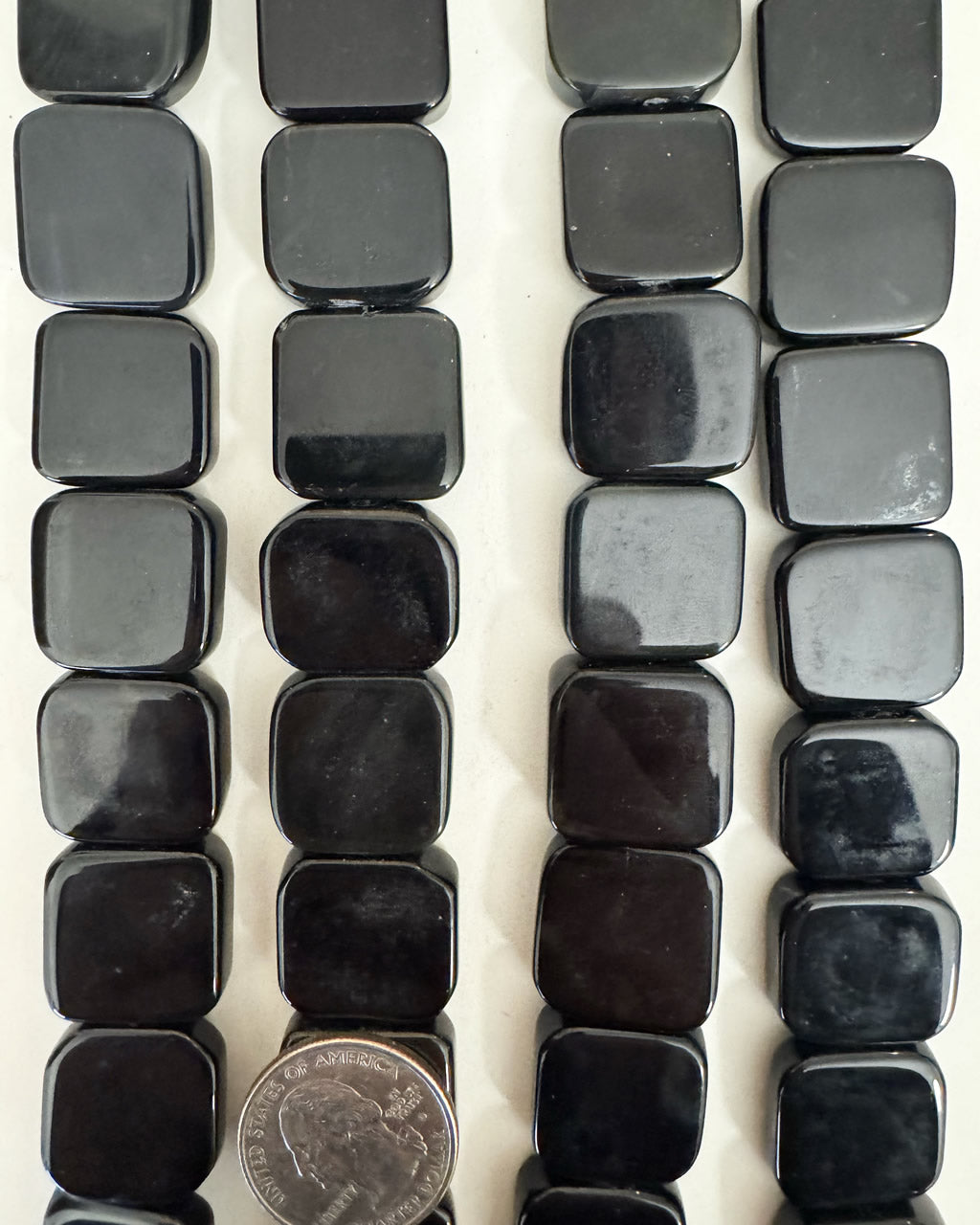 natural black agate, 20x20x7mm variable shape square mix, 15