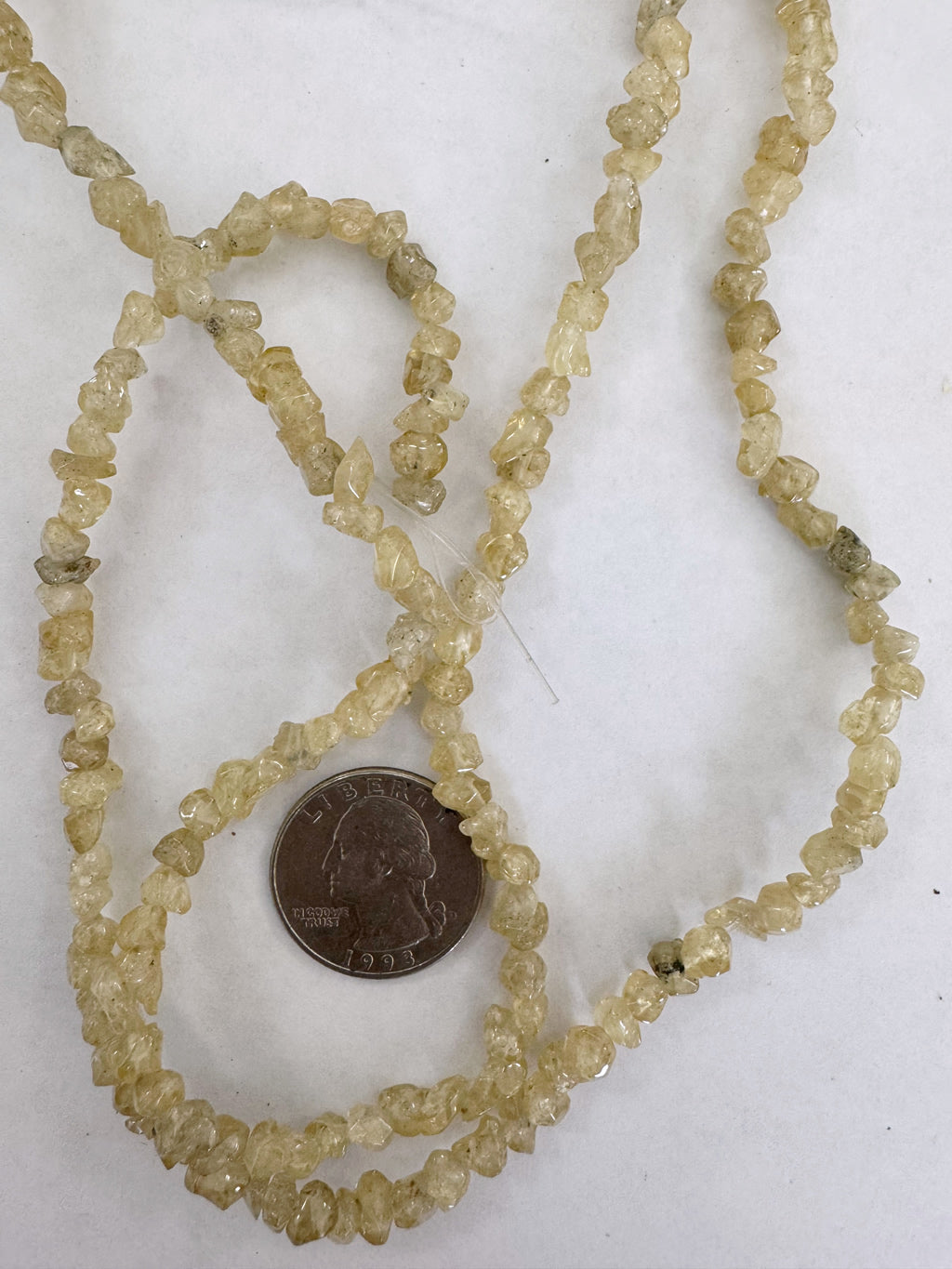 natural yellow quartz crystal, 6mm nugget, 15