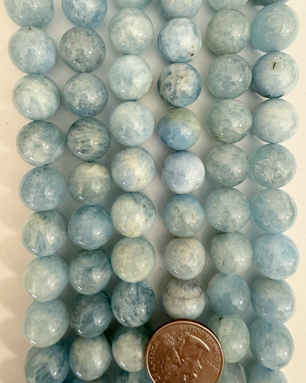 natural aquamarine, 14mm round, 15