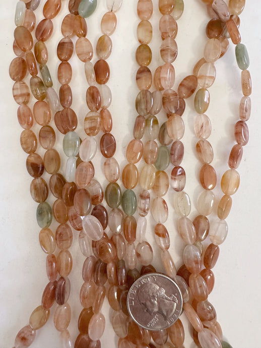 natural rainbow crystal quartz, 12x8x4mm oval,  15