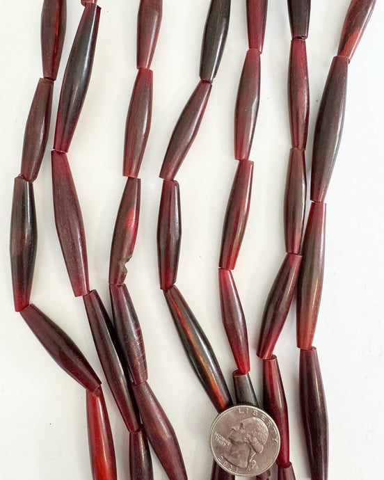 red buffalo horn, 38-50mm  bowed tube mix,  15