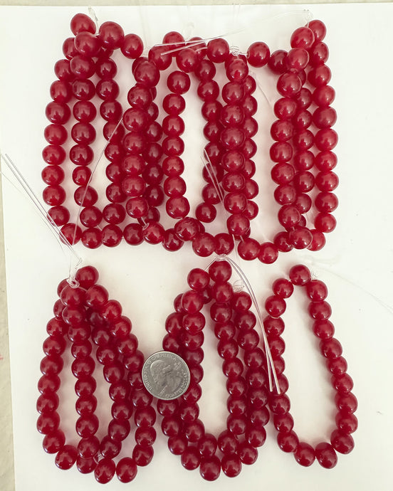 resin, cherry red, 11mm round, 11 strand closeout lot