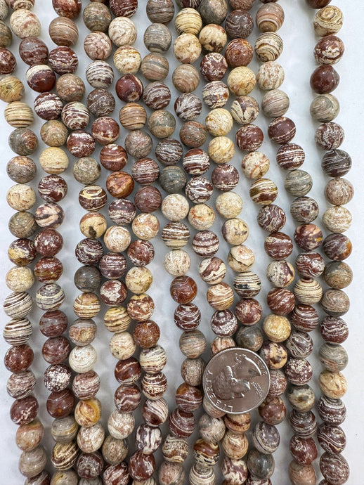 natural red banded jasper, 10mm round, 15