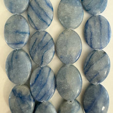 blue line jasper, 19x15x7mm puff oval, 15" strand (batch 1), sold per strand