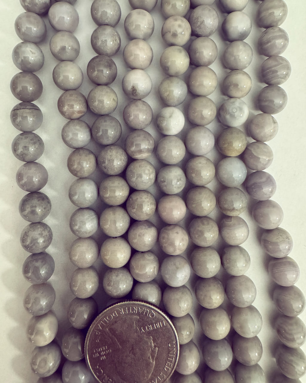 natural lavender agate, 8mm round, 15