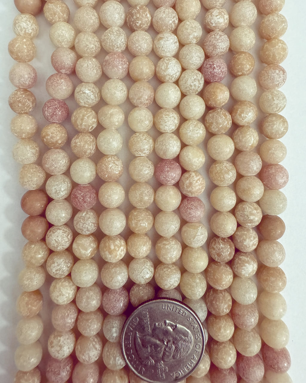 natural pink bloodstone, 8mm round, 15