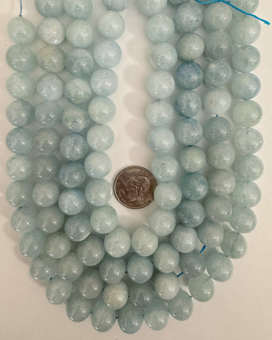 natural aquamarine, 14mm round, 15