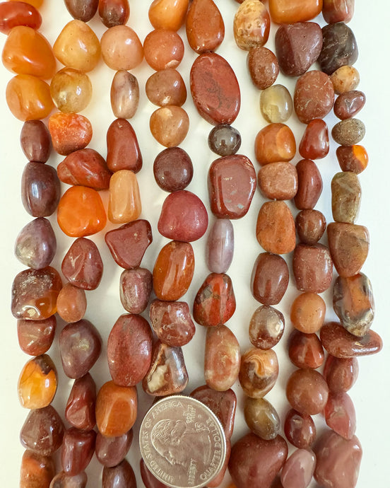 natural carnelian jasper mix, ancient look, some off center drilled,  11-18mm size shape mix, 15