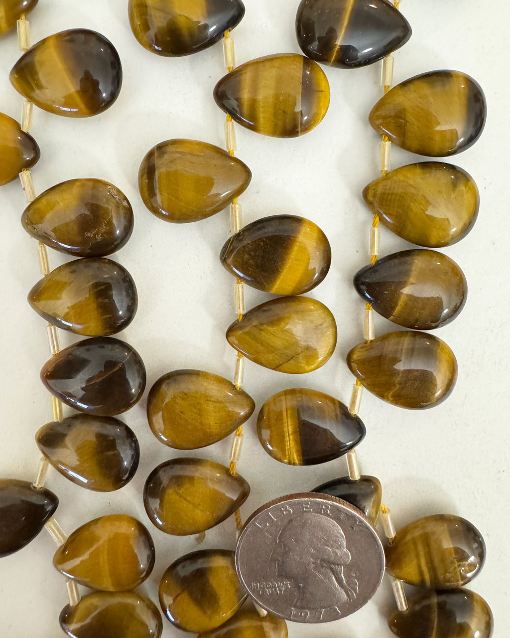 natural tiger eye, 18x13x7mm teardrop pendant, 15