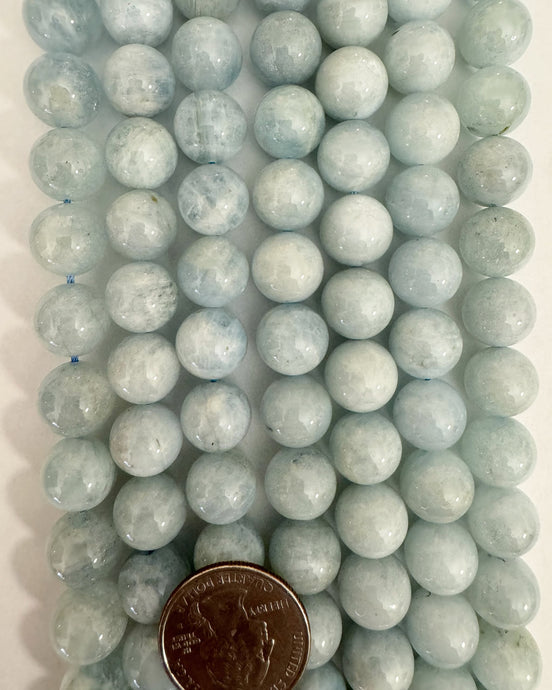 natural aquamarine, 12mm round, 15