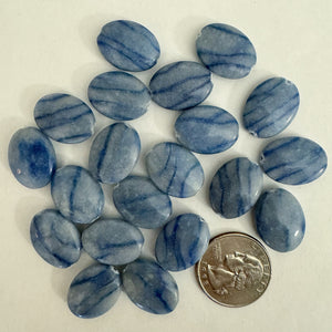 blue line jasper, 19x15x7mm puff oval, sold per single bead