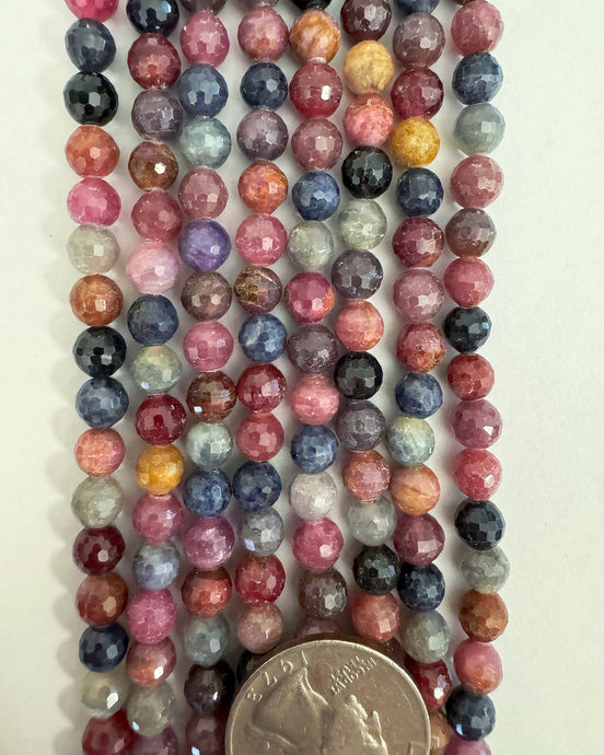 natural ruby sapphire mix, 6mm round, 15