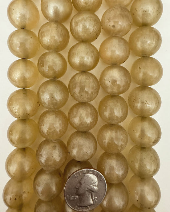 resin, pearly dark pale olive, 18mm round, 15