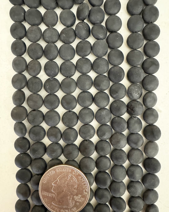 natural matte finish onyx, 8x8x4mm coin, 15