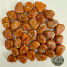 orange calcite, 24x17x11mm puff nugget pendant, sold per single bead