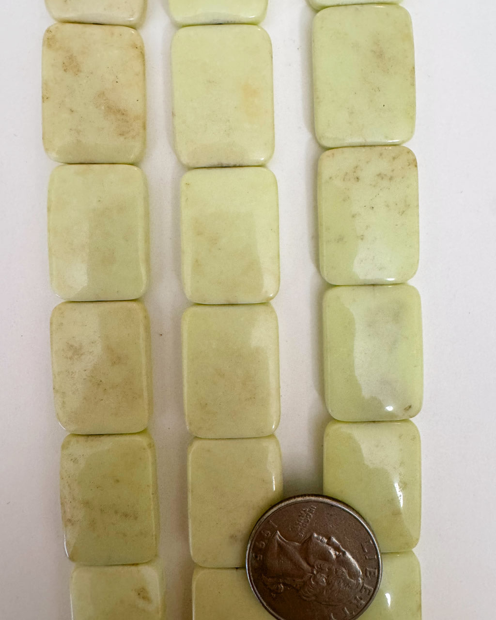 color enhanced lemon chrysoprase, 24x18x6mm puff rectangle, 15