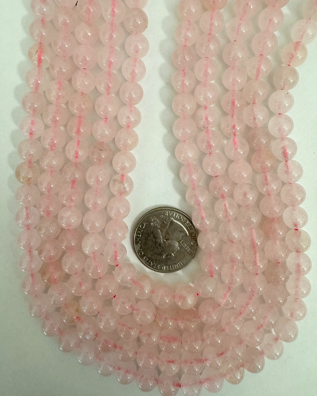 natural rose quartz, 8mm round, 15