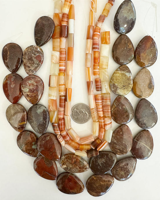 red mud jasper, red sardonyx, 15-33mm shape mix, 15