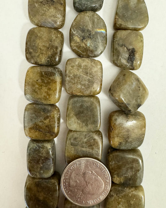 natural labradorite, semidull finish, 16-22mm shape mix 15