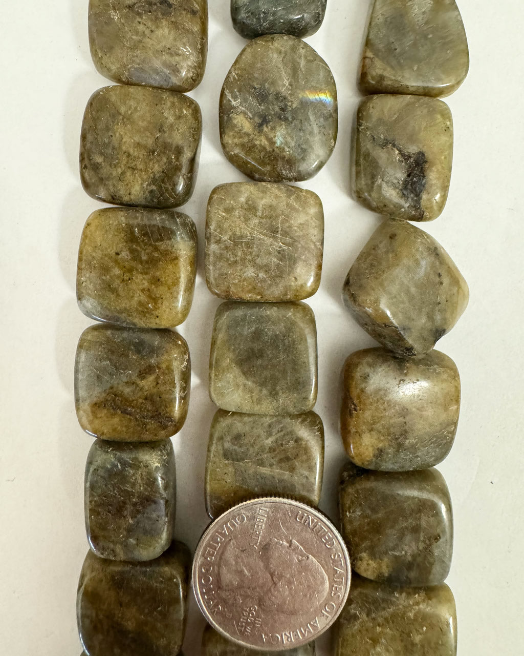 natural labradorite, semidull finish, 16-22mm shape mix 15