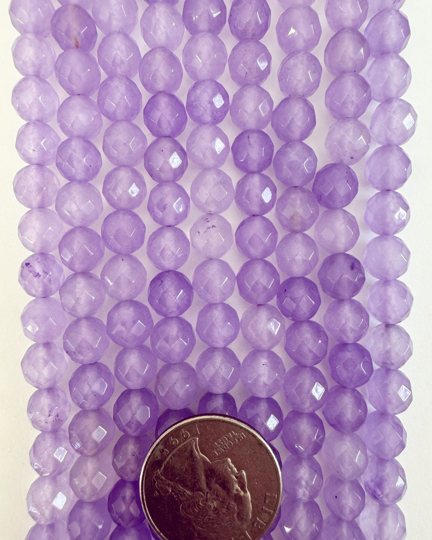 color enhanced lavender quartz, 8mm faceted round, 15