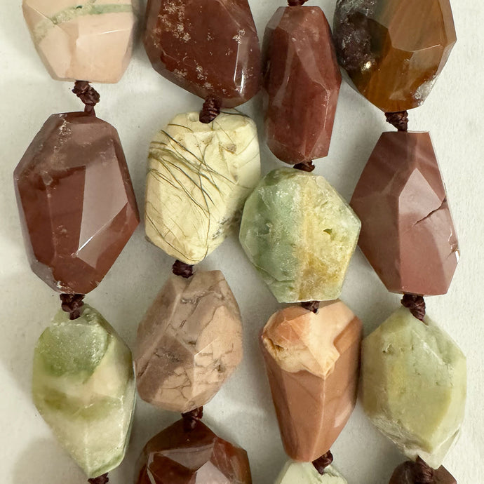 imperial jasper, 11-16mm faceted nugget mix, 15