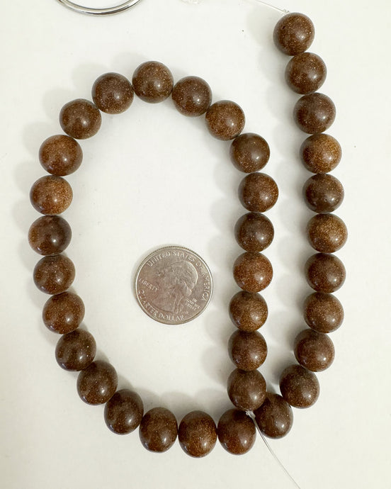 synthetic goldstone, 12mm round, 15