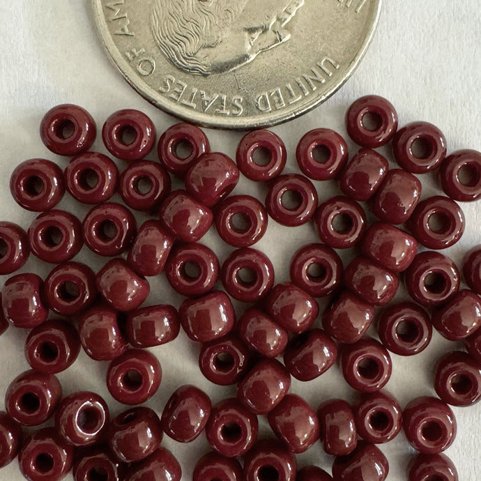 Solid Color Red Brown, size 6/0, Czech glass seed beads, sold per 28g 6