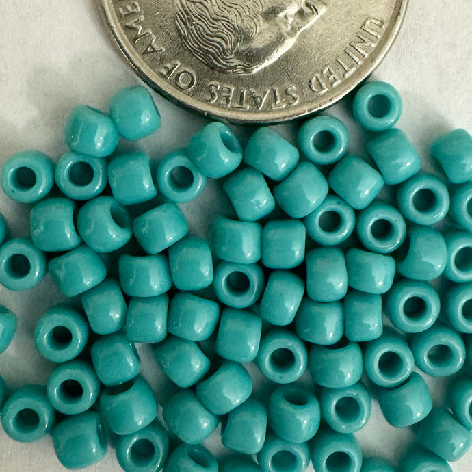 Solid Color Turquoise Blue, size 6/0, Czech glass seed beads, sold per 28g 6