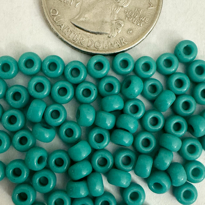 Solid Color Dark Turquoise Blue, size 6/0, Czech glass seed beads, sold per 28g 6