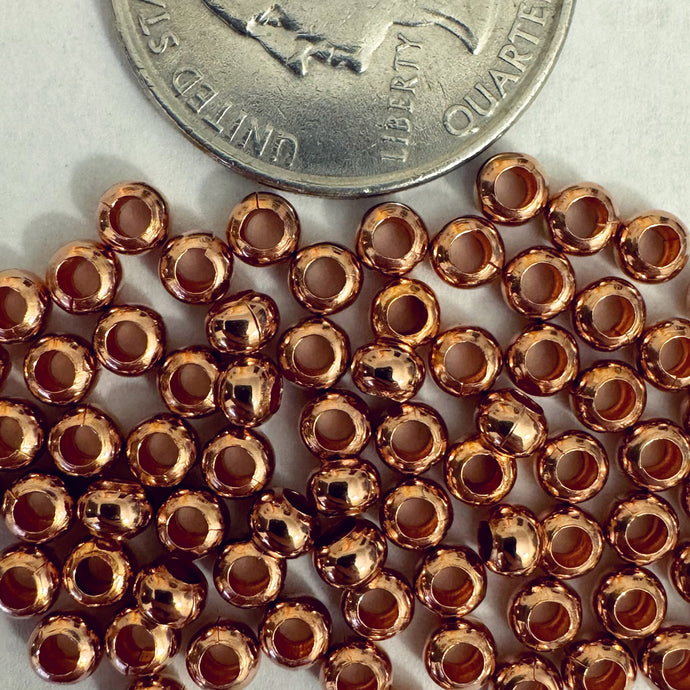 Copper Finish, size 6/0, Czech metal seed beads, sold per 40g 6