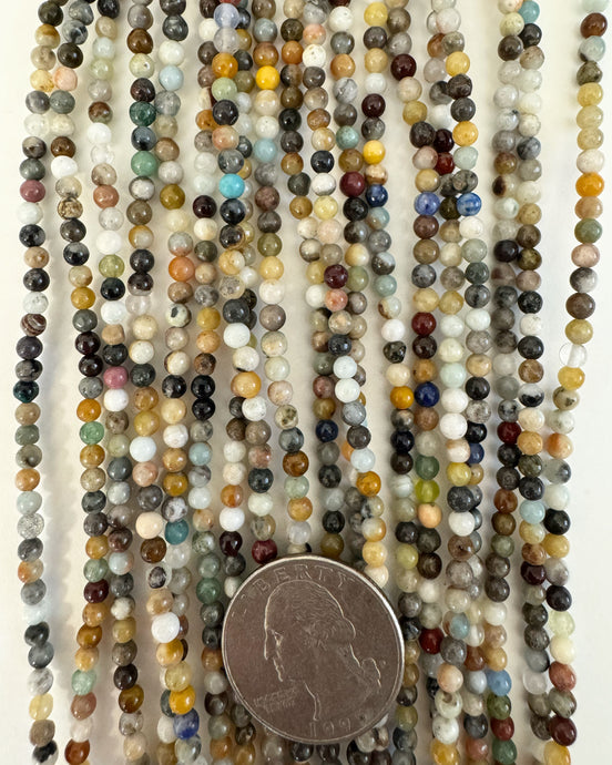 natural gemstone mix, 4mm round, 15