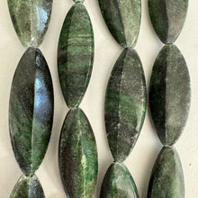 african green jade, 28-36mm bump puff horse eye, 15" strand