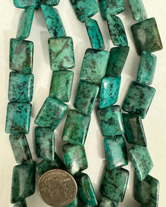 African Turquoise, 20x15x5mm puff rectangle, 15" strand