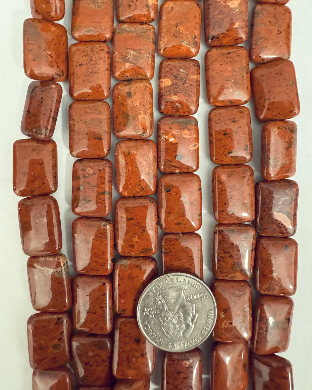 African Red Jasper, 18x13x6mm puff rectangle, 15
