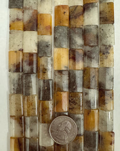 Chinese Lodalite, 19x13x5mm flat rectangle, 15" strand